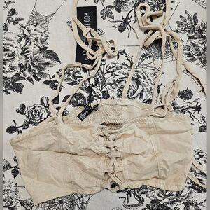 Dolls Kill Current Mood Lace Up Crop Top